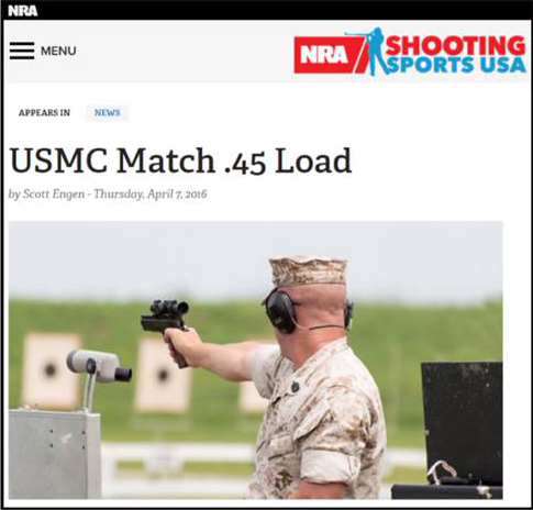 USMC Match .45 Load